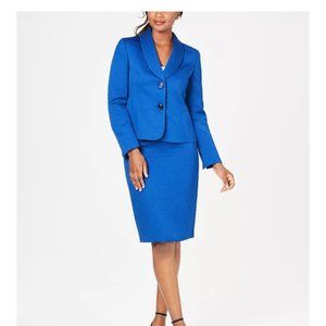 Two Button Shawl Collar Skirt Suit